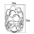 3W170 - Rhodium Brass Ring with No Stone