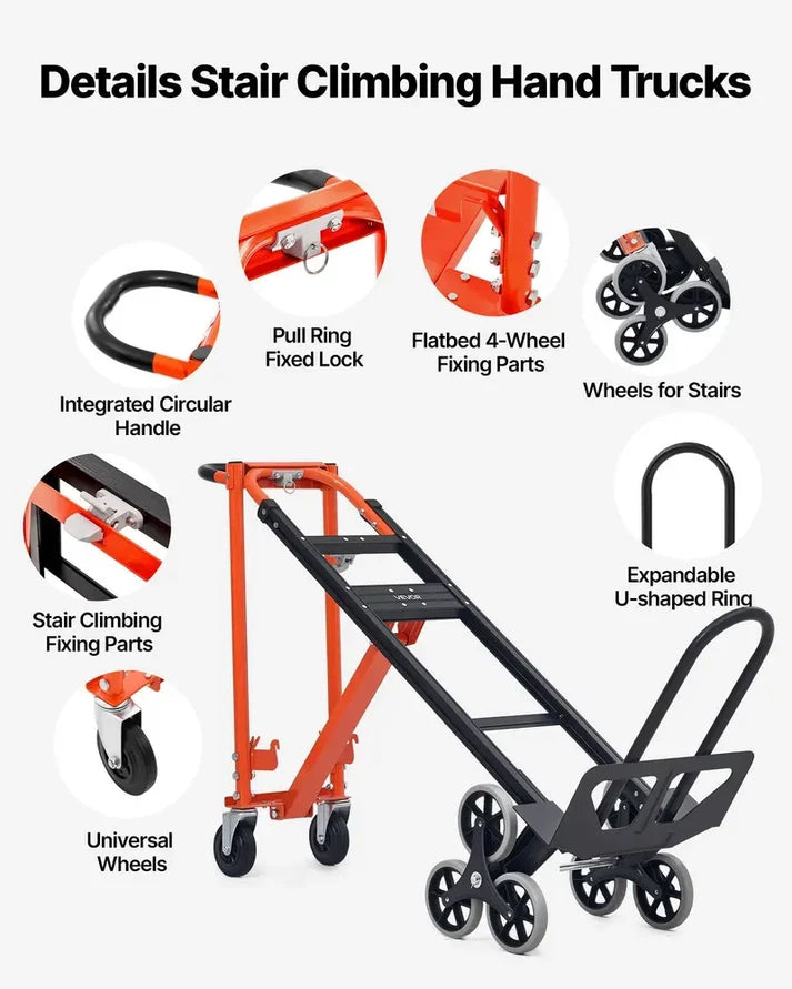 3-in-1 Stair Climbing Cart, Foldable Hand Truck with 770 lbs Capacity