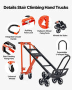 3-in-1 Stair Climbing Cart, Foldable Hand Truck with 770 lbs Capacity
