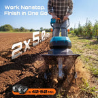40V Cordless Electric Garden Tiller/Cultivator (Includes Two 5000mAh Batteries)