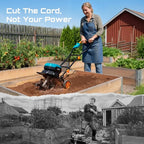 40V Cordless Electric Garden Tiller/Cultivator (Includes Two 5000mAh Batteries)