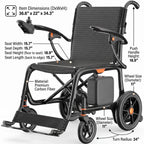 Carbon Fiber Foldable Electric Wheelchair – 28 lbs, 28-Mile Range