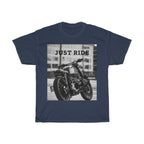 Motorcycle Just Ride Heavy Cotton T-Shirt
