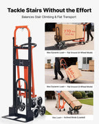 3-in-1 Stair Climbing Cart, Foldable Hand Truck with 770 lbs Capacity