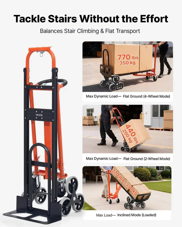 3-in-1 Stair Climbing Cart, Foldable Hand Truck with 770 lbs Capacity