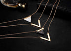Marble Chevron Double Layer Necklace